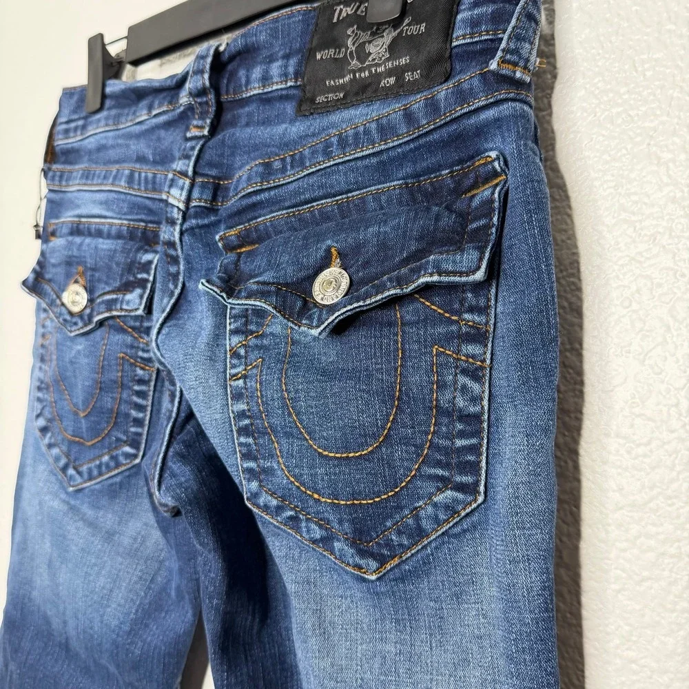 True Religion Ricky Relaxed Straight Jeans Mens 29 Dark Wash Blue Denim
